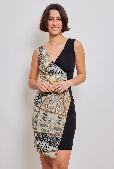 Wholesaler Revd'elle - Revdelle - Two-tone wrap dress