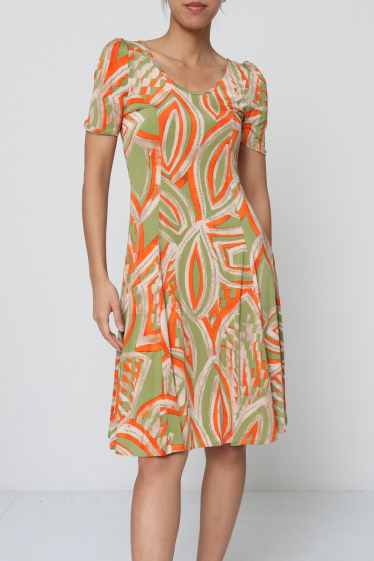 Wholesaler Revd'elle - Revdelle - Short dress with crossover back, round neck
