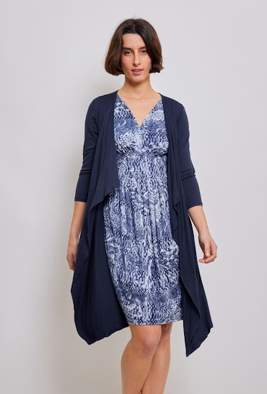 Wholesaler Revd'elle - Revd'elle - Long-sleeved 2in1 dress and cardigan