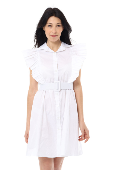 Wholesaler Revd'elle - Revd'elle - Short-sleeved flared dress with belt