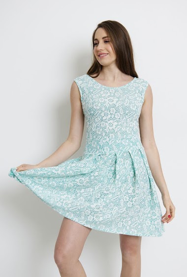 Wholesaler Revd'elle - Revd'elle - Sleeveless round neck flared dress