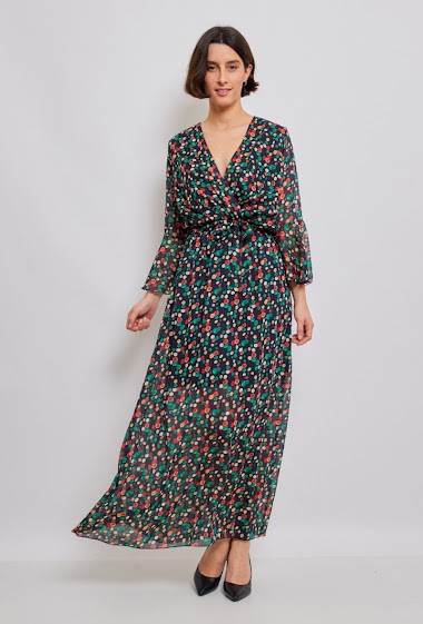 Wholesaler Revd'elle - Revd'elle - Long V-neck woven lurex dress