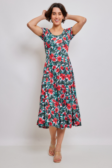 Wholesaler Revd'elle - Revd'elle - V-neck short-sleeved midi dress