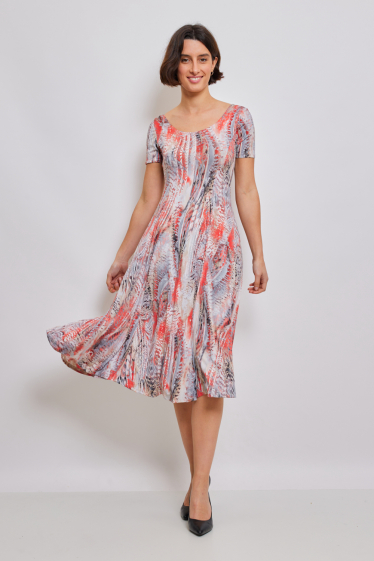 Wholesaler Revd'elle - Revd'elle - V-neck short-sleeved midi dress