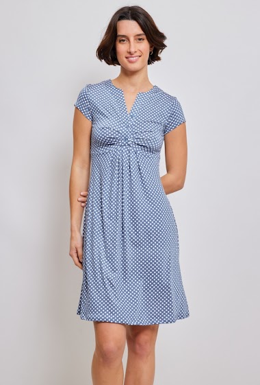 Wholesaler Revd'elle - Revd'elle - Short-sleeved midi dress with bow