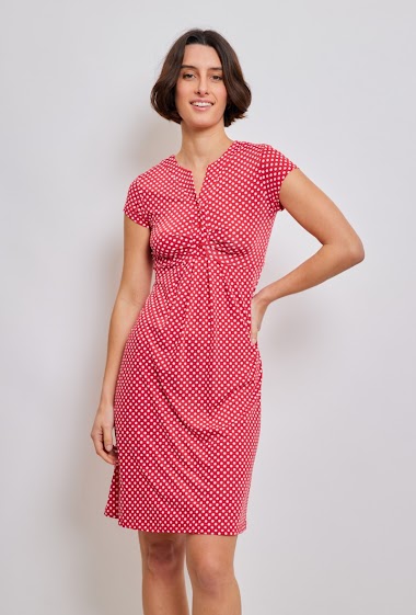 Wholesaler Revd'elle - Revd'elle - Short-sleeved midi dress with bow