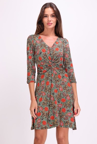 Wholesaler Revd'elle - Revdelle - Pleated dress with 3/4 sleeves