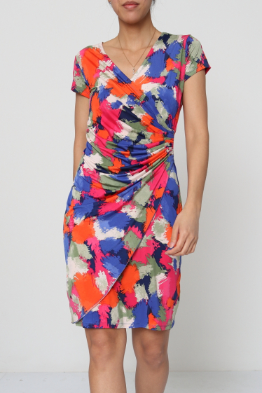 Wholesaler Revd'elle - Revdelle - Short-sleeved side pleated dress
