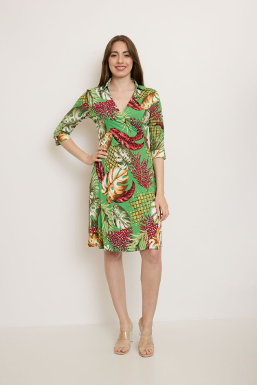 Wholesaler Revd'elle - Revd'elle - Wrap dress with 3/4 sleeves