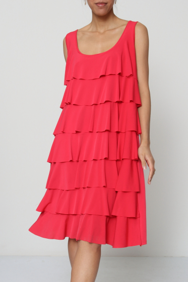 Wholesaler Revd'elle - Revd'elle - Plain dress with straight-cut flounce