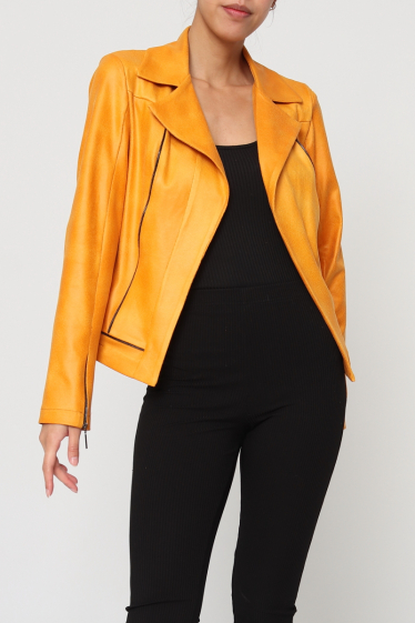Wholesaler Revd'elle - Revdelle - Faux leather effect jacket with faux zip