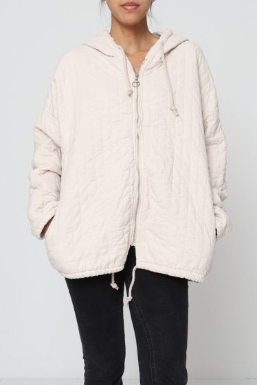 Großhändler Revd'elle - Jacke mit Reißverschluss und Kapuze aus 100 % Baumwolle
