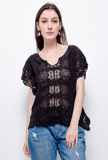 Wholesaler Rosa Fashion - Transparente lace blouse