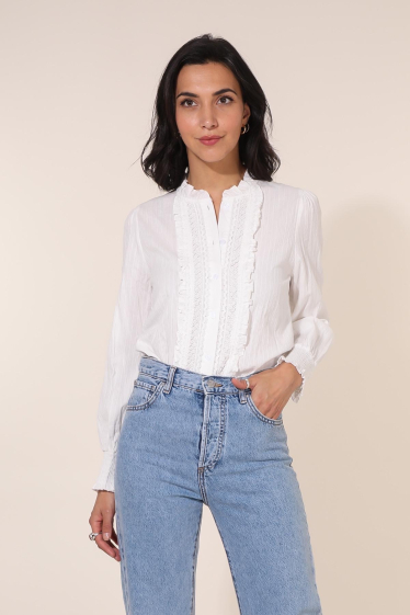 Großhändler Rosa Fashion - Hemd mit elastischen Ärmeln