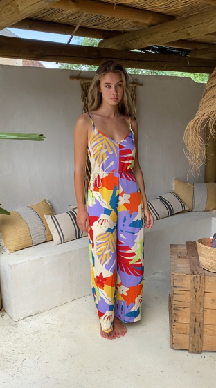 Mayorista Rosa Fashion - Vestido con estampado tropical