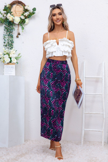 Grossiste Rosa Fashion - Combinaison à Pantalon Ceinturée Chic Col en V