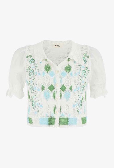 Großhändler Rosa Fashion Crochet - Häkelhemd