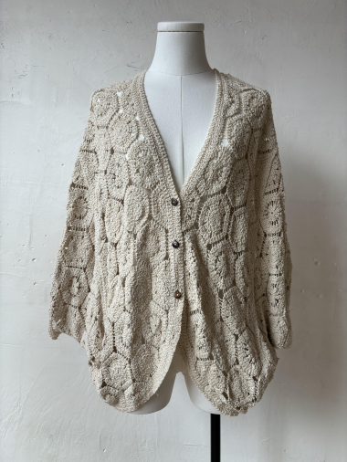Grossiste Rosa Fashion Crochet - Gilet crochet manches chauve souris