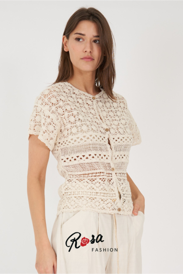 Wholesaler Rosa Fashion Crochet - Crocheted top with short sleeve
