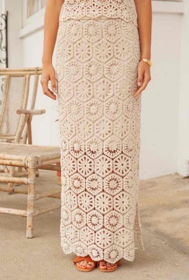 Großhändler Rosa Fashion Crochet - Crocheted skirt