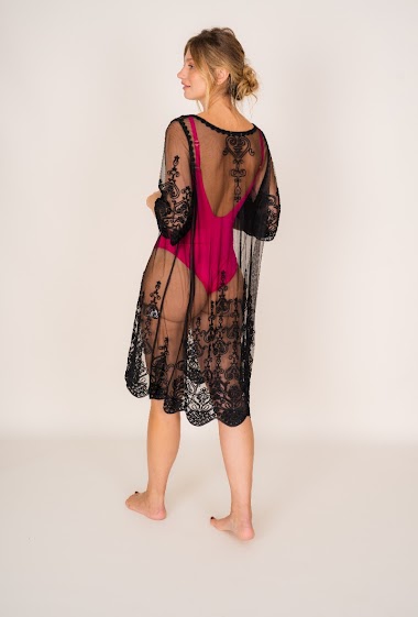 Long gilet transparent en dentelle Rosa Fashion Crochet | Paris Fashion  Shops