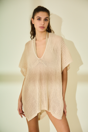 Wholesaler Rosa Fashion Crochet - Short crochet knit dress