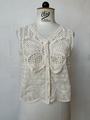 Grossiste Rosa Fashion Crochet - Top crochet avec détails papillon