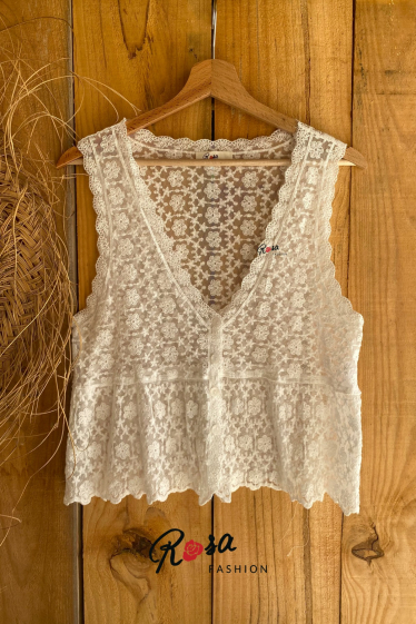 Wholesaler Rosa Fashion Crochet - Top crochet avec motif