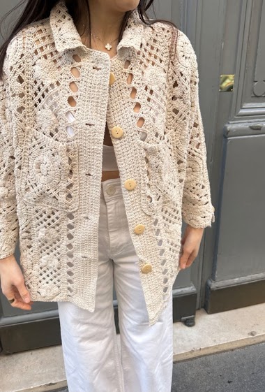 Mayorista Rosa Fashion Crochet - Chaqueta de ganchillo