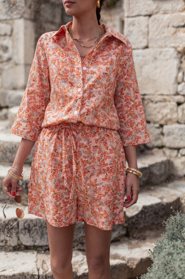 Wholesaler Rosa Fashion - Floral shirt and shorts set