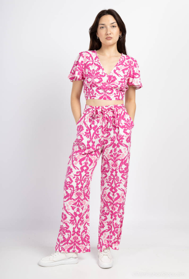 Grossiste Rosa Fashion - Ensemble imprimé à pantalon