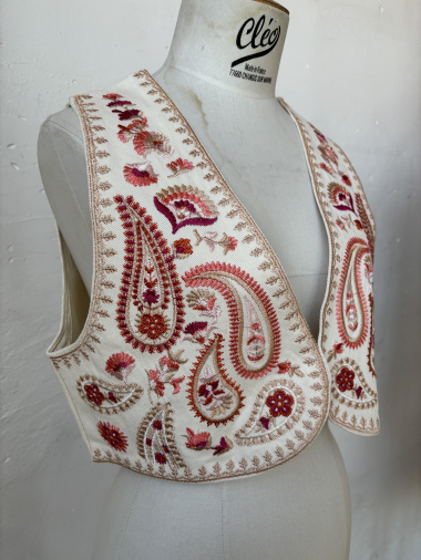 Wholesaler Rosa Fashion - Embroidered denim vest