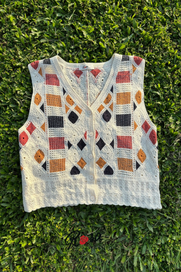 Wholesaler Rosa Fashion Crochet - Crocheted sleeveless vest