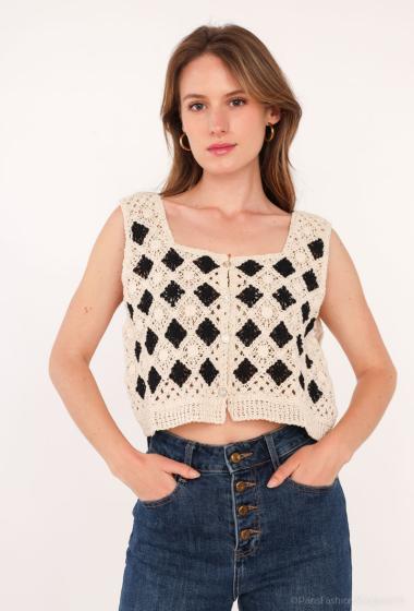 Großhändler Rosa Fashion Crochet - Häkelweste