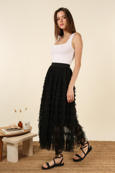 Wholesaler Rosa Fashion - Tulle skirt with gathers