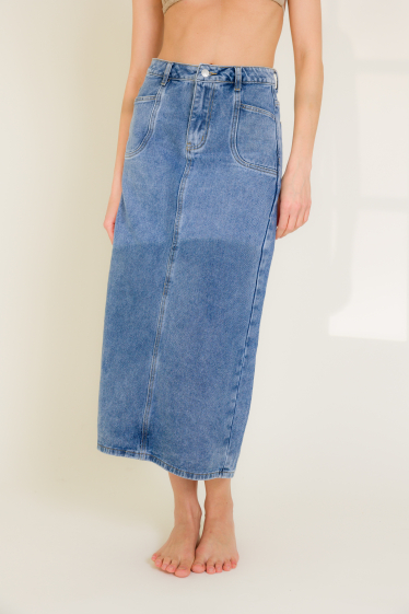 Wholesaler Rosa Fashion - Long denim skirt