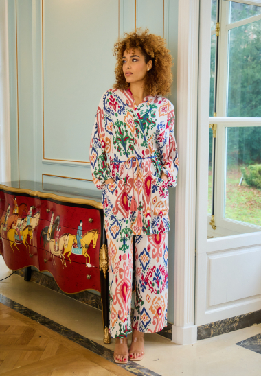 Großhändler Rosa Fashion - Bedruckter Kimono