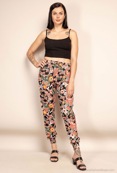 Großhändler Rosa Fashion - Hose mit Blumenprint