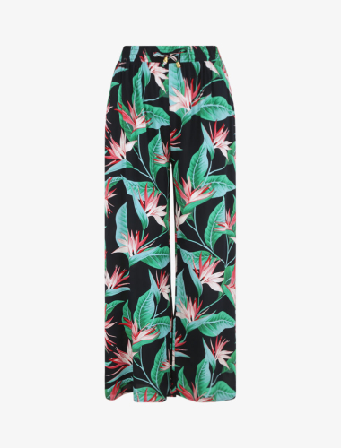 Großhändler Rosa Fashion - Fließende Hose mit Blumendruck