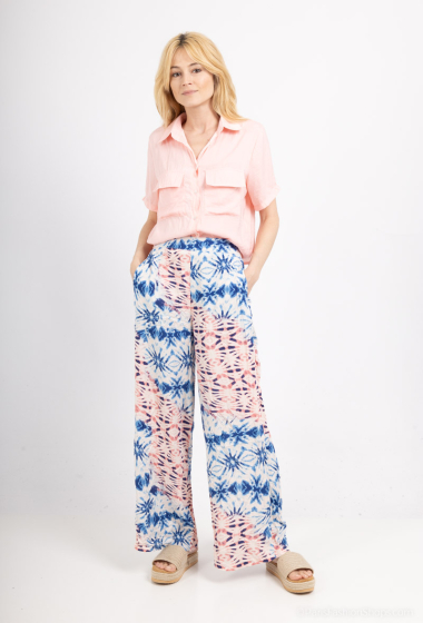 Wholesaler Rosa Fashion - Wide Printed Trousers: Elegance and Comfort Guaranteed
