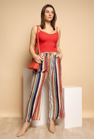 Wholesaler Rosa Fashion - Striped wide leg pants