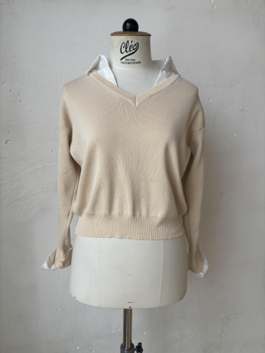 Großhändler Rosa Fashion - Pullover mit 2-in-1-Effekt