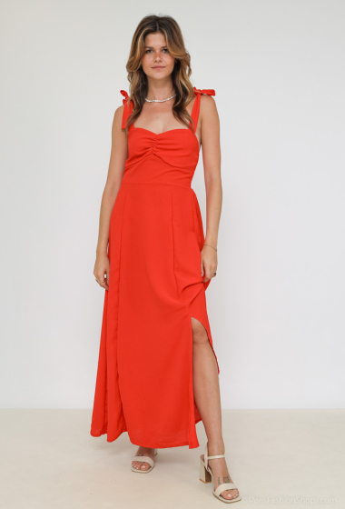 Großhändler Rosa Fashion - Kleid mit gebundenen Trägern