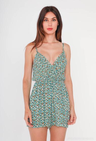 Großhändler Rosa Fashion - Kleid mit Blumendruck und Spaghettiträgern
