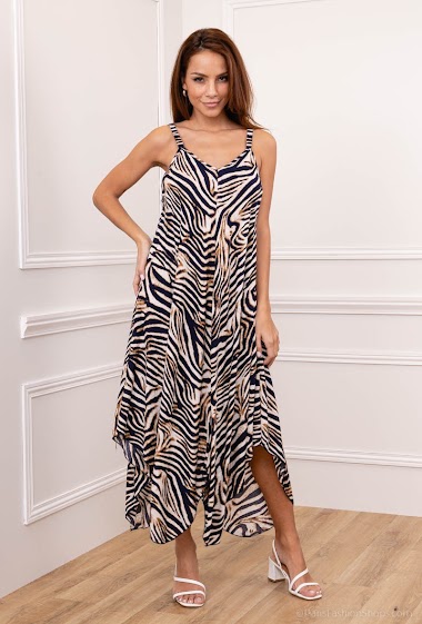Großhändler Rosa Fashion - Kleid mit Zebramuster
