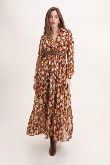 Wholesaler Rosa Fashion - Wrap printed dress