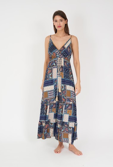 Wholesaler Rosa Fashion - Multiple printed wrap dress