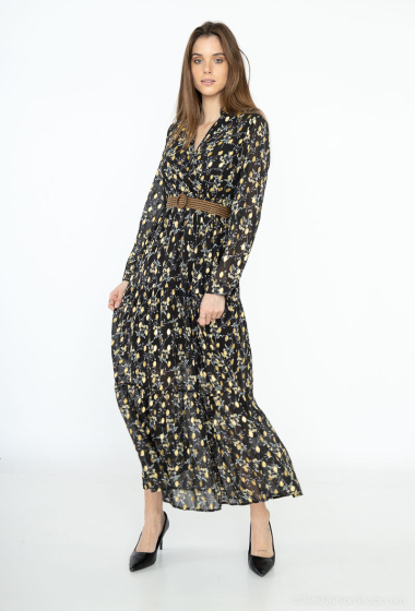 Wholesaler Rosa Fashion - Belted dress with print