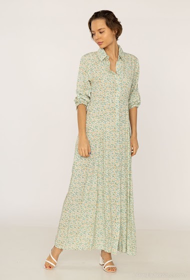 Grossiste Rosa Fashion - Robe chemise à imprimé fleurs