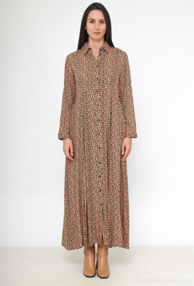 Wholesaler Rosa Fashion - Maxi shirt dress with flower prints